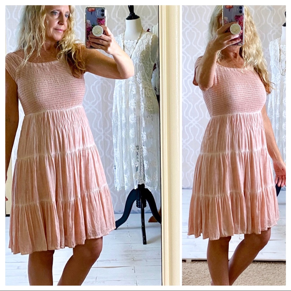 *CLEARANCE* Dusty Peach Mineral Washed Dress - Picture 15 of 15